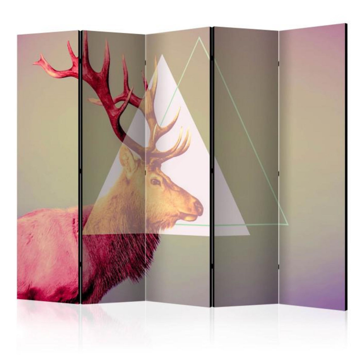 Paris Prix Paravent 5 Volets  Deer Graphic Pattern  172x225cm