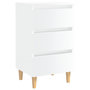 Voir la diapositive 4 : VIDAXL Tables de chevet pieds en bois 2 pcs blanc brillant 40x35x69 cm