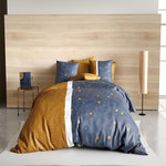 ATELIER DU COTON Parure housse de couette 100%coton 57fils bel'or. Coloris disponibles : Jaune