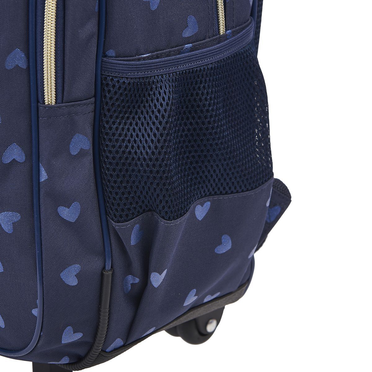 Milky Kiss Sac à dos à roulettes bleu paillettes coeurs