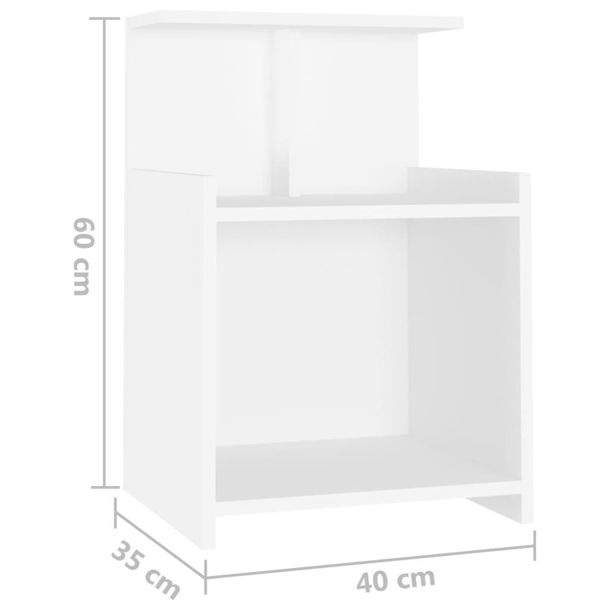 Voir la diapositive 6 : VIDAXL Tables de chevet 2 pcs Blanc 40x35x60 cm Agglomere