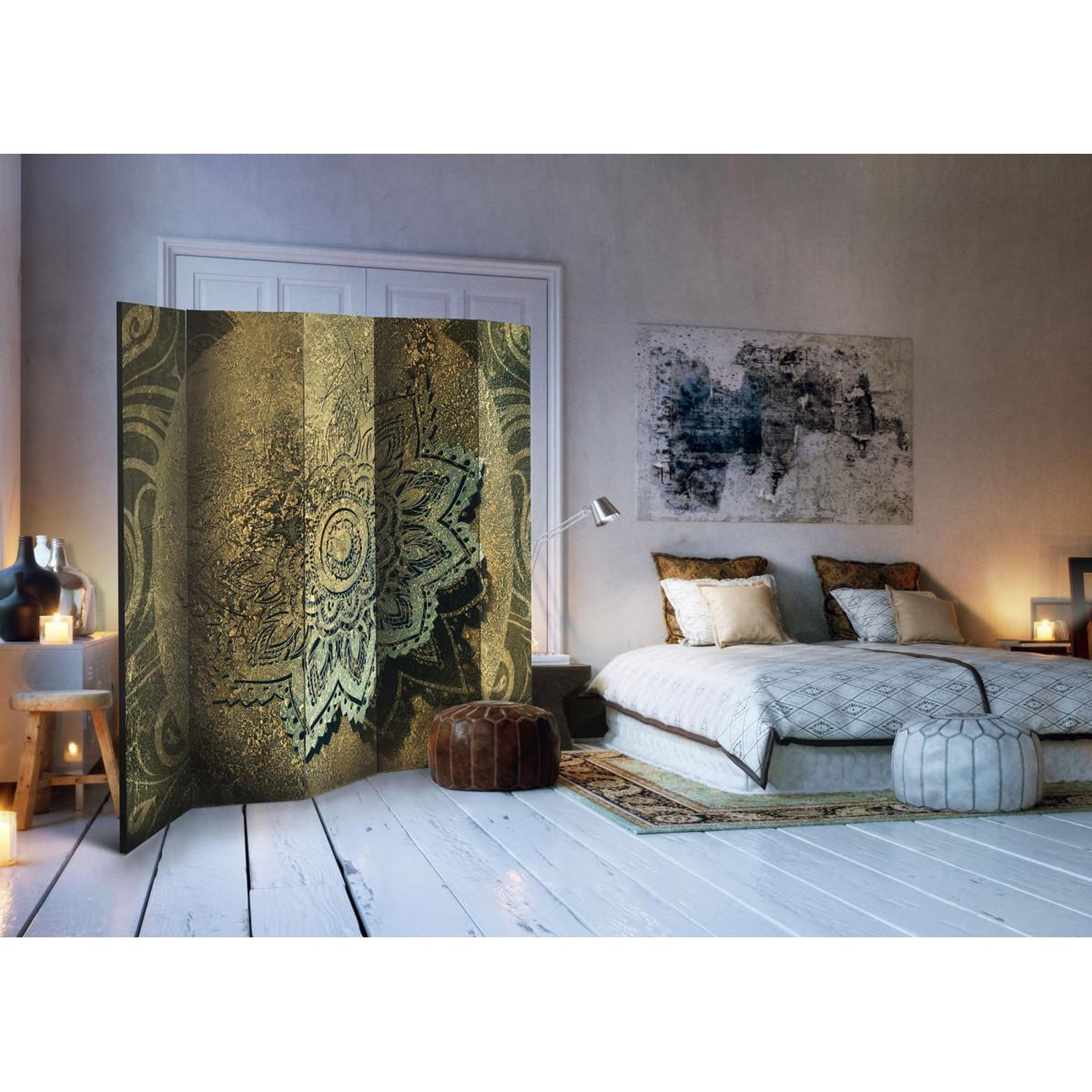 Voir la diapositive 2 : Paris Prix Paravent 5 volets  golden treasure  172x225cm