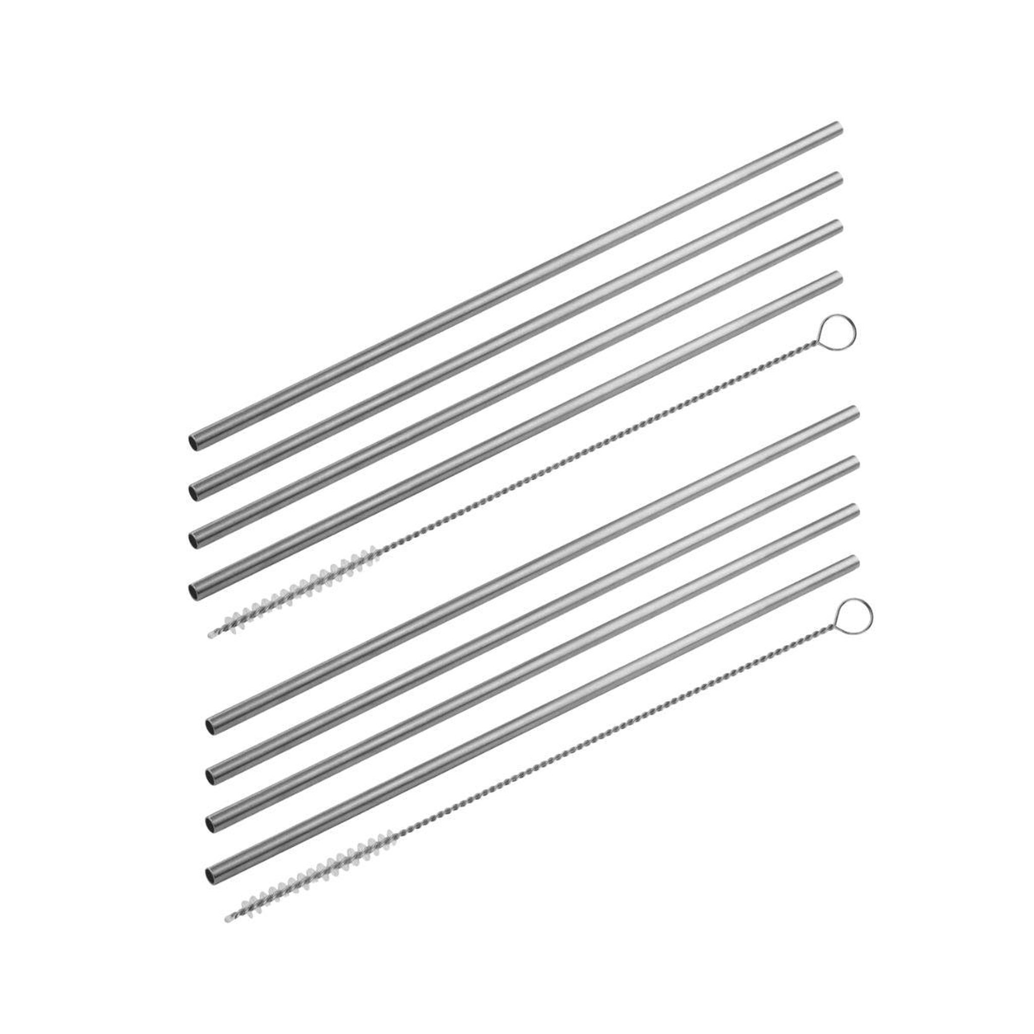 Fackelmann Lot de 8 pailles en inox avec 2 goupillons de nettoyage 24 cm fackelmann bar concept