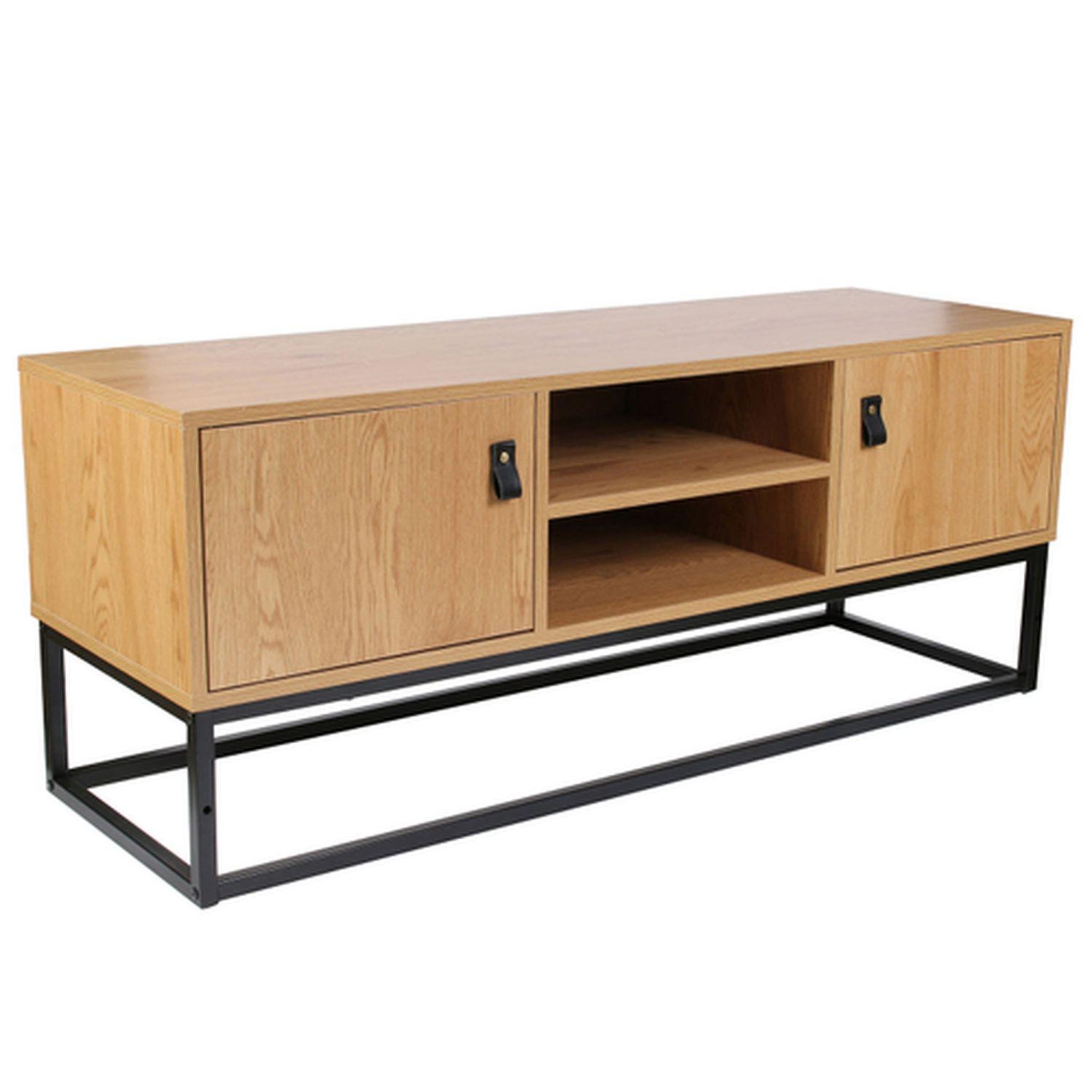 The Home Deco Factory Meuble tv design bois et métal abbott - l. 117 x h. 48 cm - noir