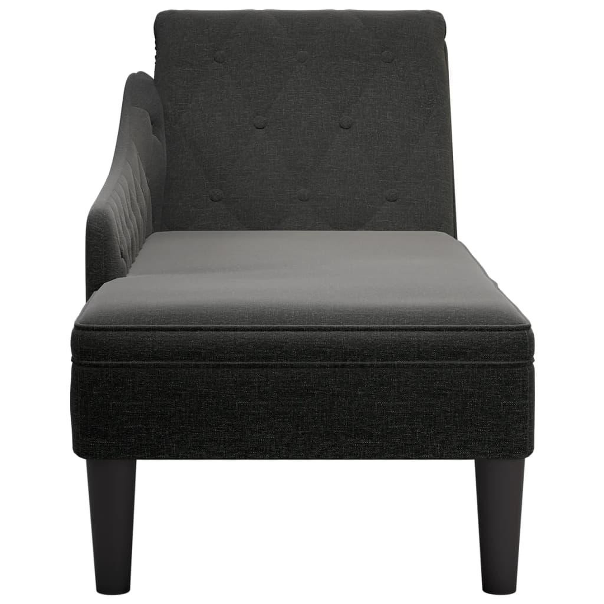 Voir la diapositive 4 : VIDAXL Fauteuil long avec coussin et accoudoir droit noir tissu