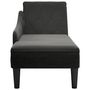 Voir la diapositive 4 : VIDAXL Fauteuil long avec coussin et accoudoir droit noir tissu