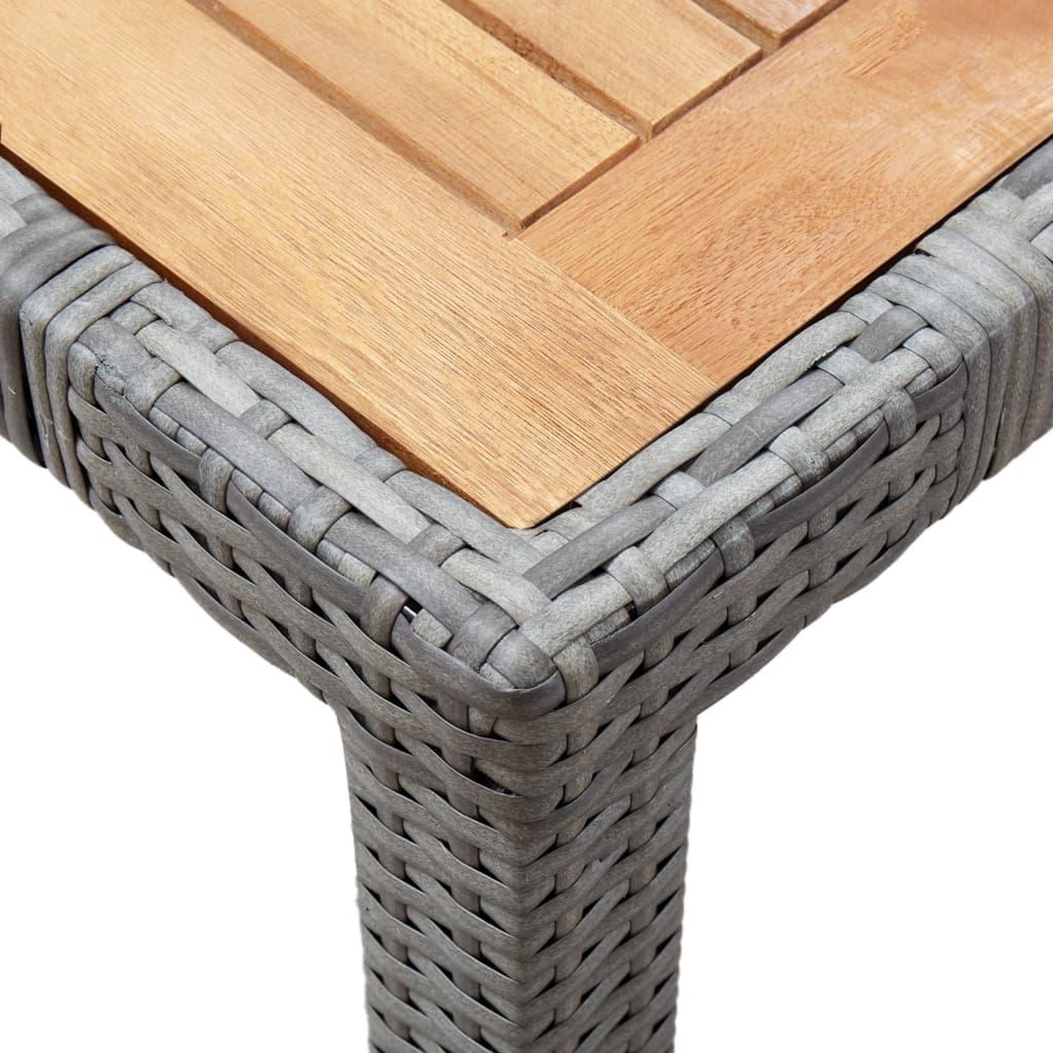 Voir la diapositive 5 : VIDAXL Ensemble a manger de jardin 7 pcs coussins Resine tressee Gris
