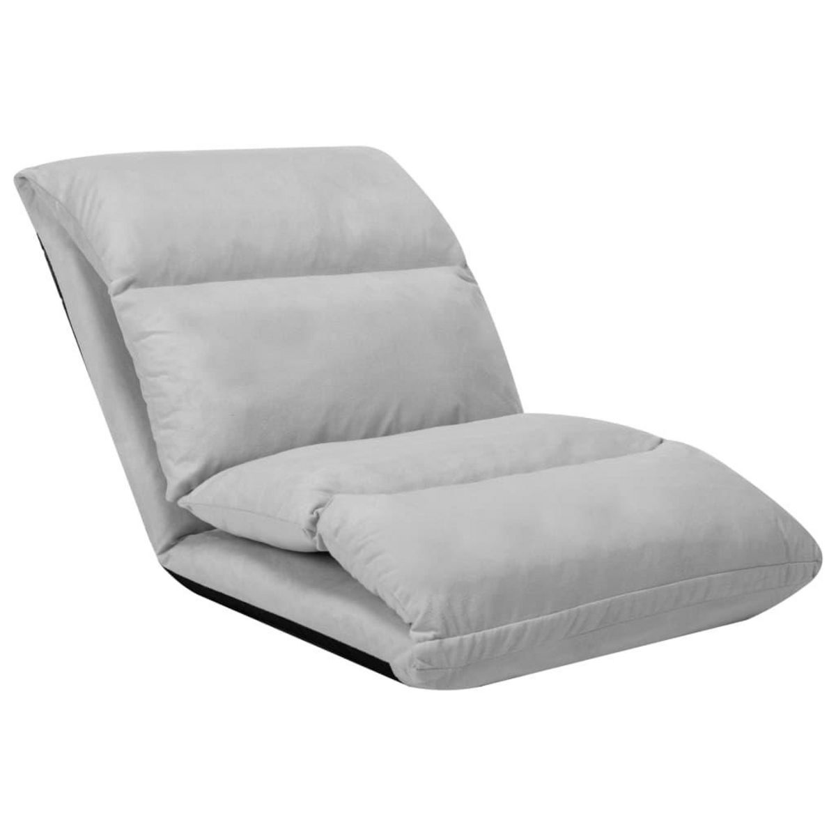VIDAXL Chaise pliable de sol Gris clair Microfibre