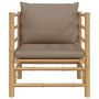 Voir la diapositive 3 : VIDAXL Canape de jardin avec coussins taupe bambou