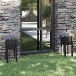 VIDAXL Jardinieres d'exterieur 2 pcs Noir 31x31x70 cm Bois de pin