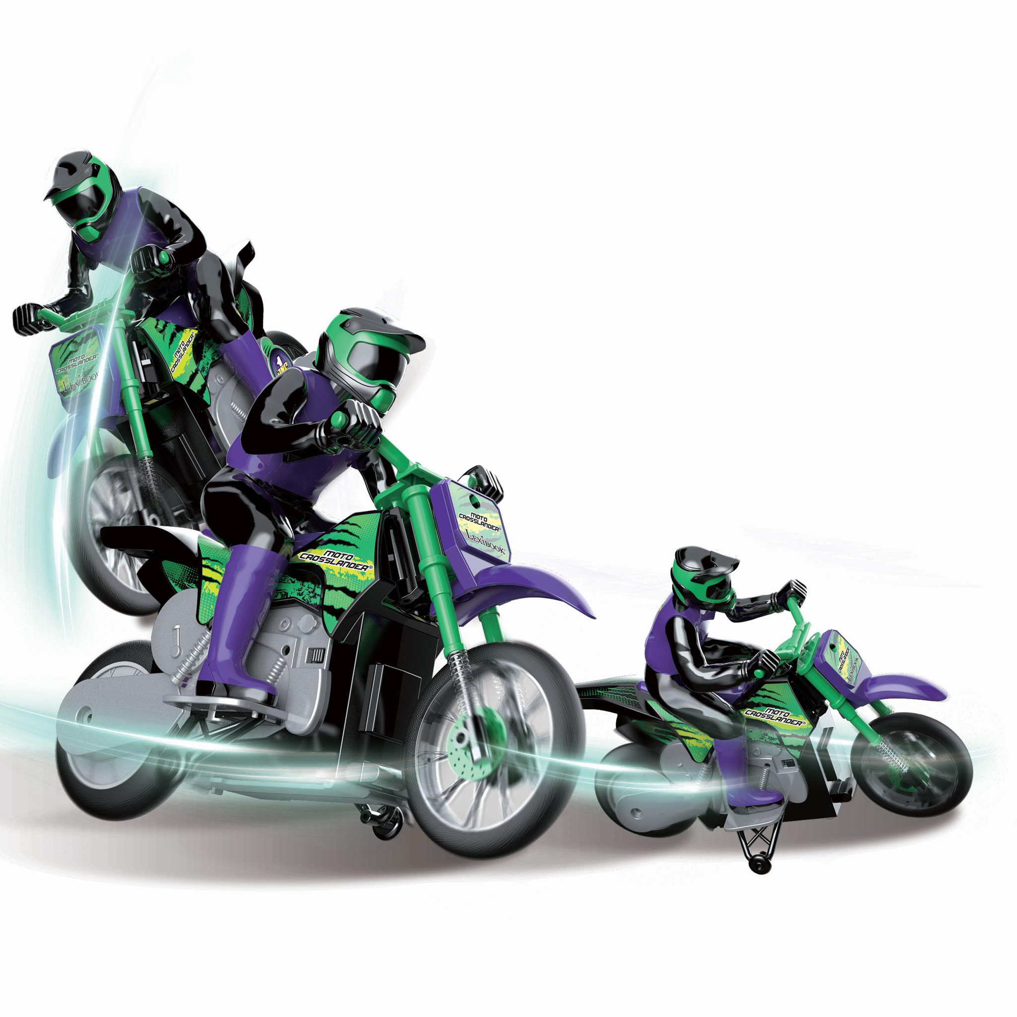 Voir la diapositive 3 : Lexibook Moto Crosslander cascade extrême avec effets lumineux