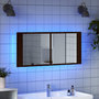 Voir la diapositive 4 : VIDAXL Armoire a miroir a LED de bain chene marron 100x12x45 cm