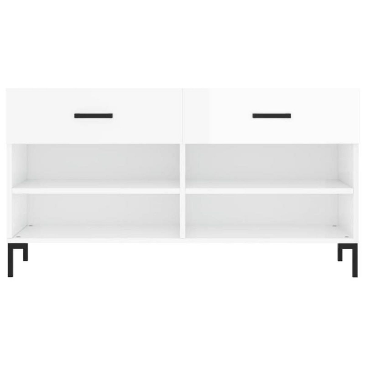 VIDAXL Banc à chaussures blanc brillant 102x35x55 cm bois d ingénierie