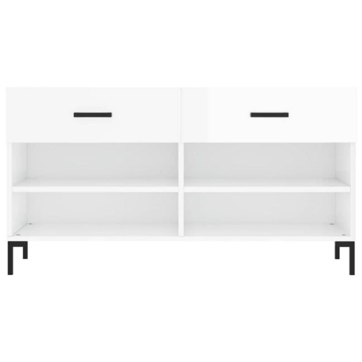 VIDAXL Banc à chaussures blanc brillant 102x35x55 cm bois d ingénierie