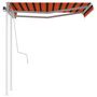 Voir la diapositive 4 : VIDAXL Auvent manuel retractable avec poteaux 3x2,5 m Orange et marron