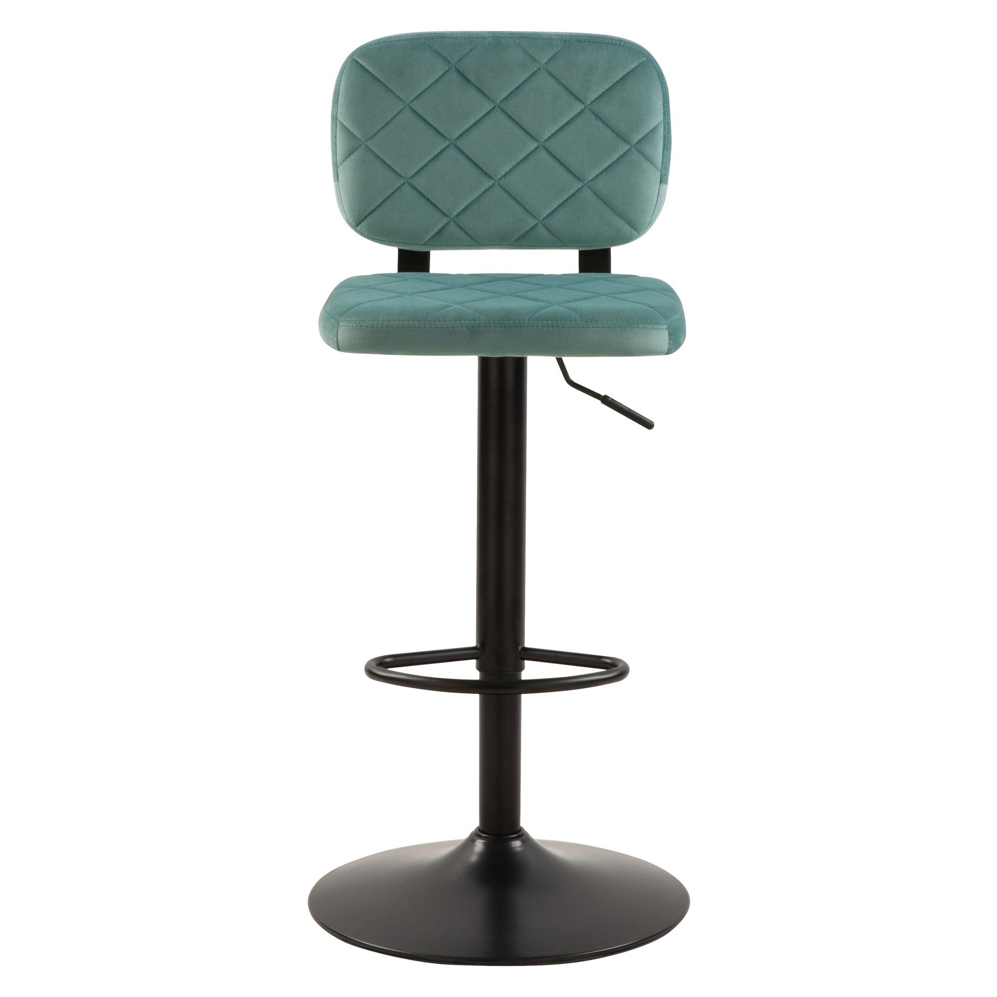 Voir la diapositive 5 : MAISON PAVANE Lot de 2 chaises de bar réglables 60/81 cm en velours vert d'eau-viktor