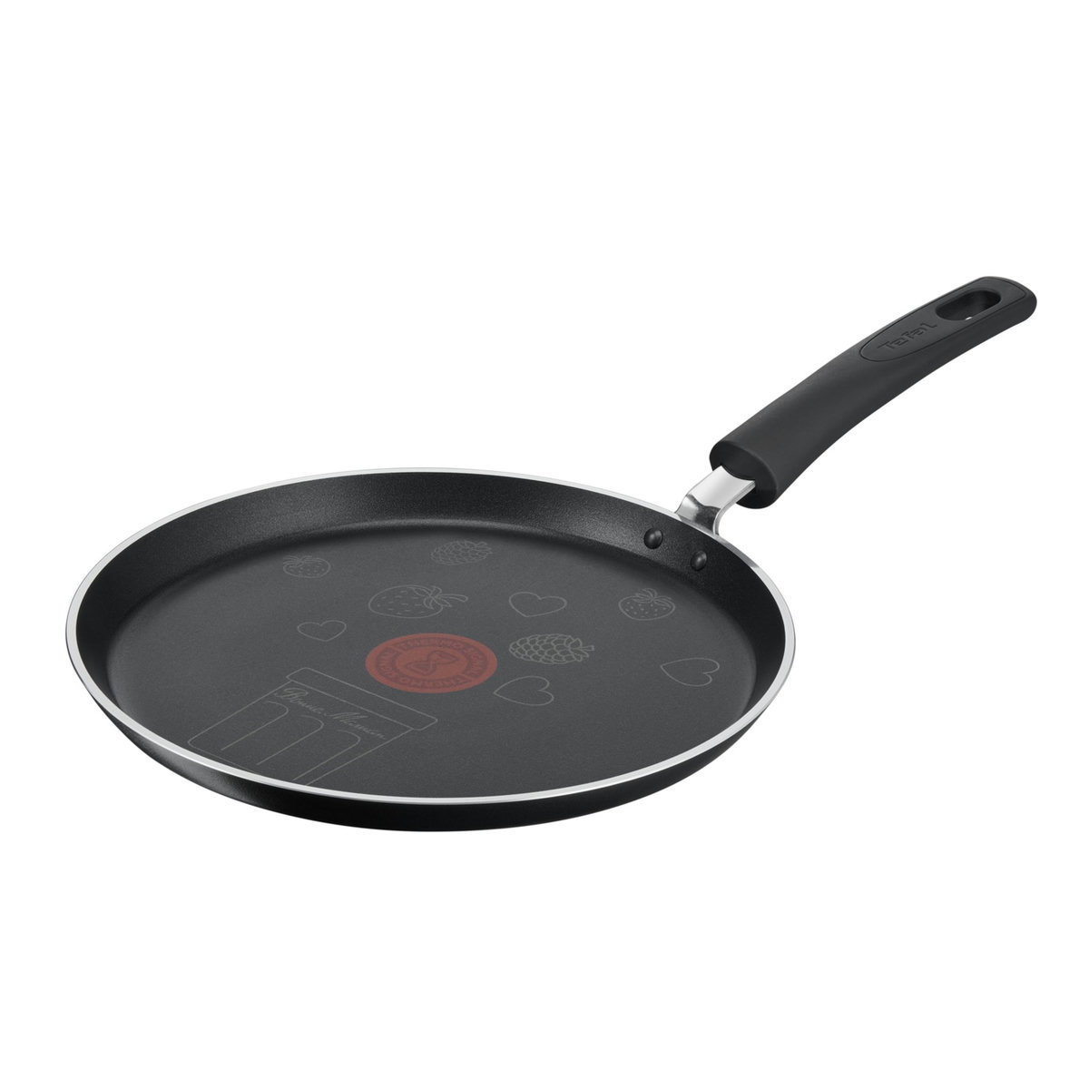 Crépière En Cuivre BAUMALU 28 Cm BLACK EDITION – Revêtement Antiadhésif XYLAN PLUS, Couvercle Verre