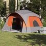 Voir la diapositive 4 : VIDAXL Tente de cabine familiale 6 personnes gris orange impermeable
