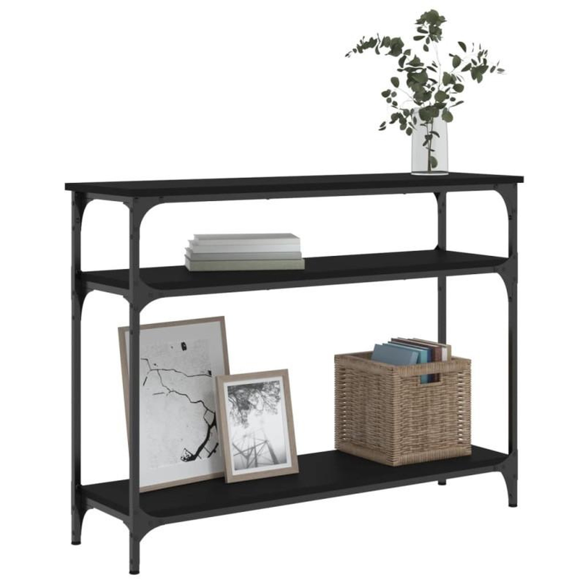 Voir la diapositive 3 : VIDAXL Table console noir 100x29x75 cm bois d ingénierie