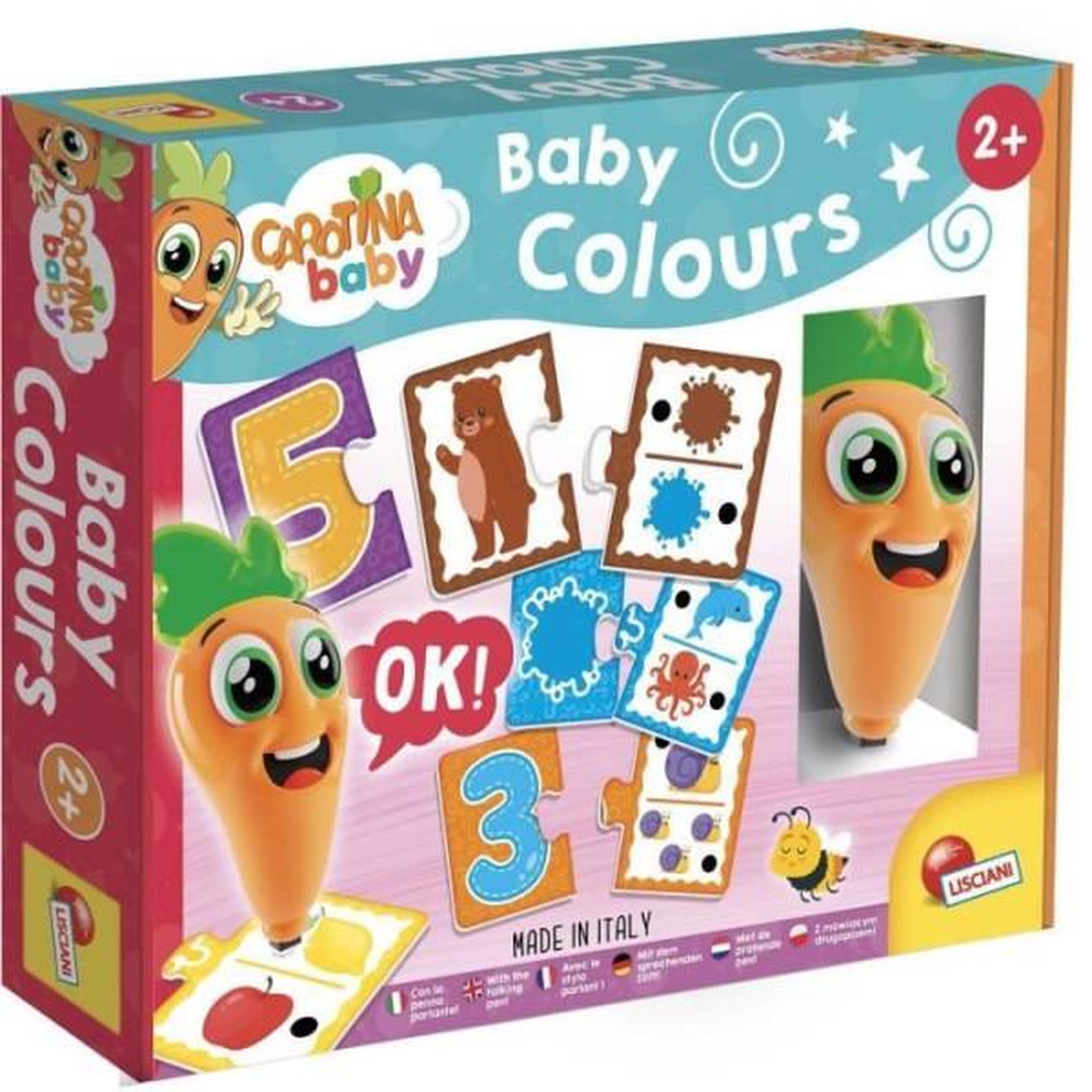 LISCIANI GIOCHI Stylo parlant - CAROTINA BABY - Apprentissage des couleurs, Stylo interactif