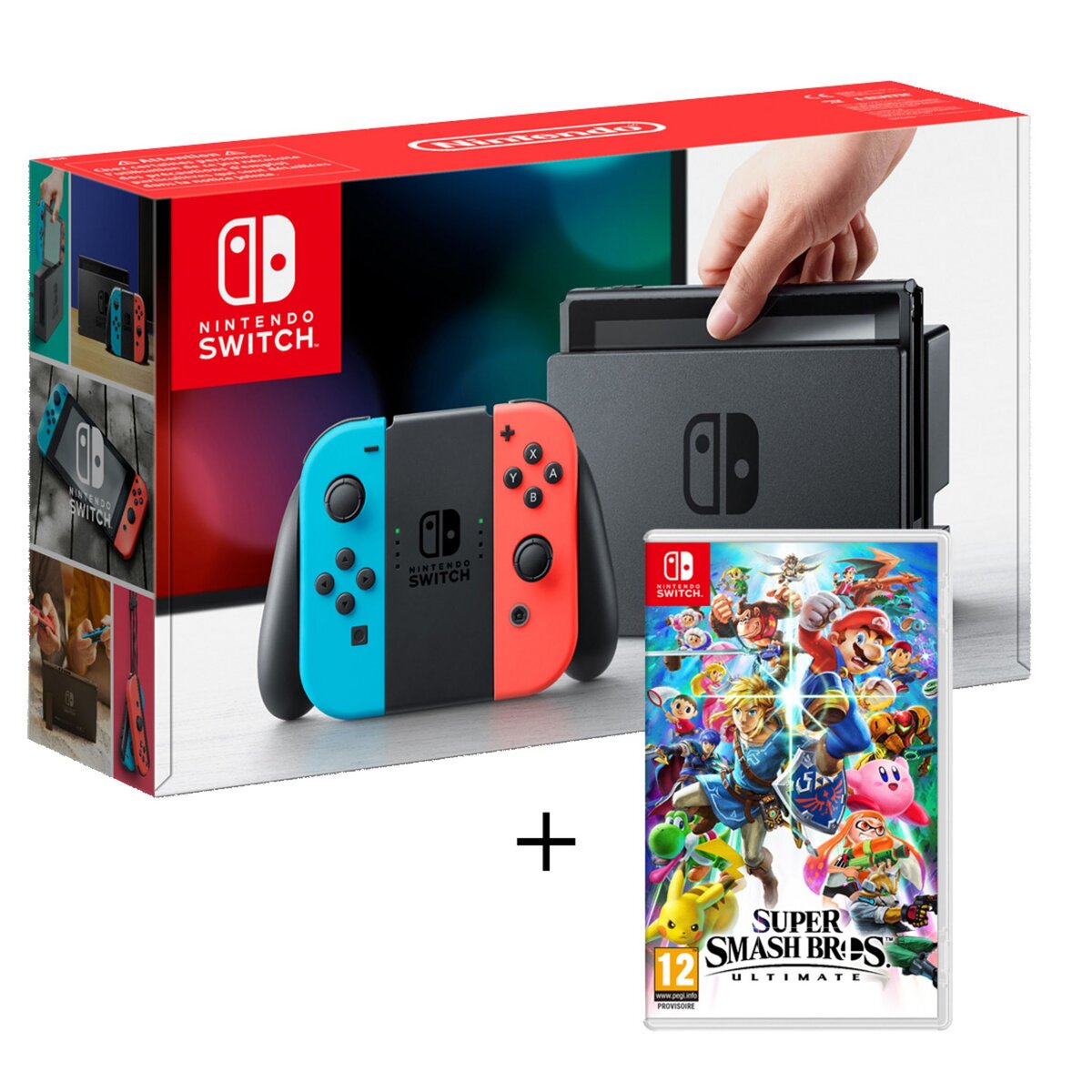 Console Nintendo Switch Joy-Con Néon + Super Smash Bros Ultimate