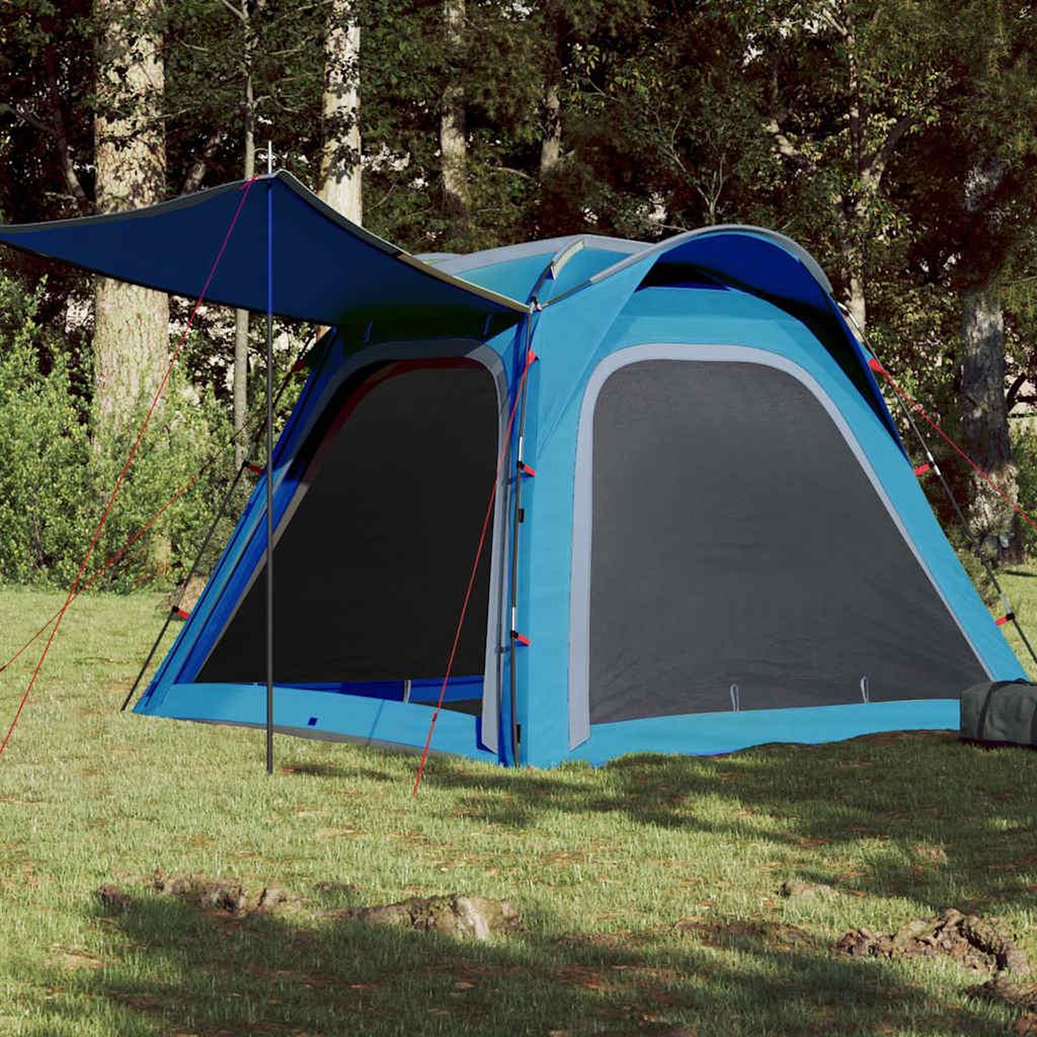 VIDAXL Tente de camping 4 personnes bleu liberation rapide impermeable