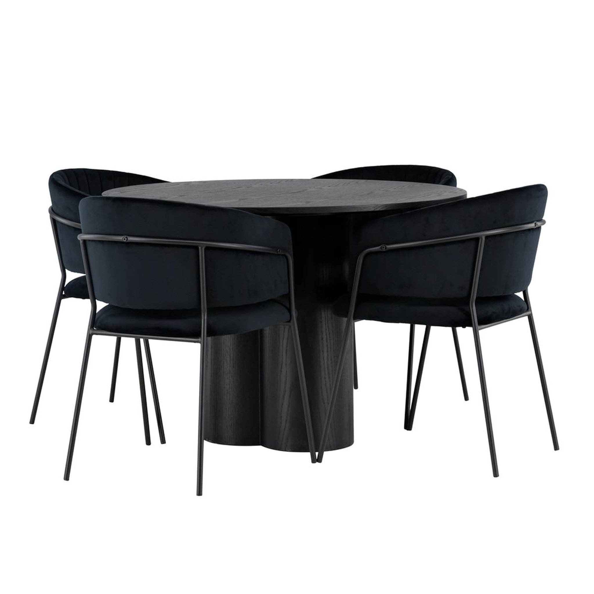 Paris Prix Ensemble table à manger & 4 chaises  olivia & selma  110cm noir