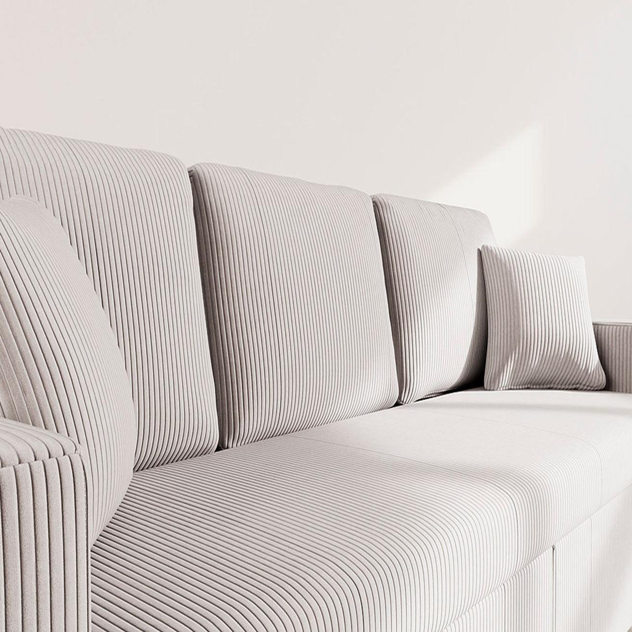 Voir la diapositive 5 : BEST MOBILIER Cyrus - canapé droit 3 places convertible en velours côtelé