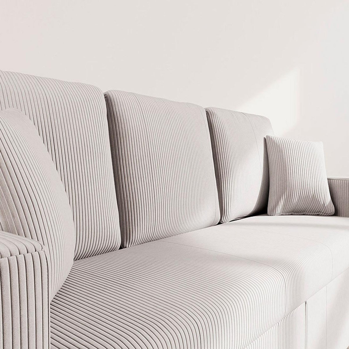 BEST MOBILIER Cyrus - canapé droit 3 places convertible en velours côtelé