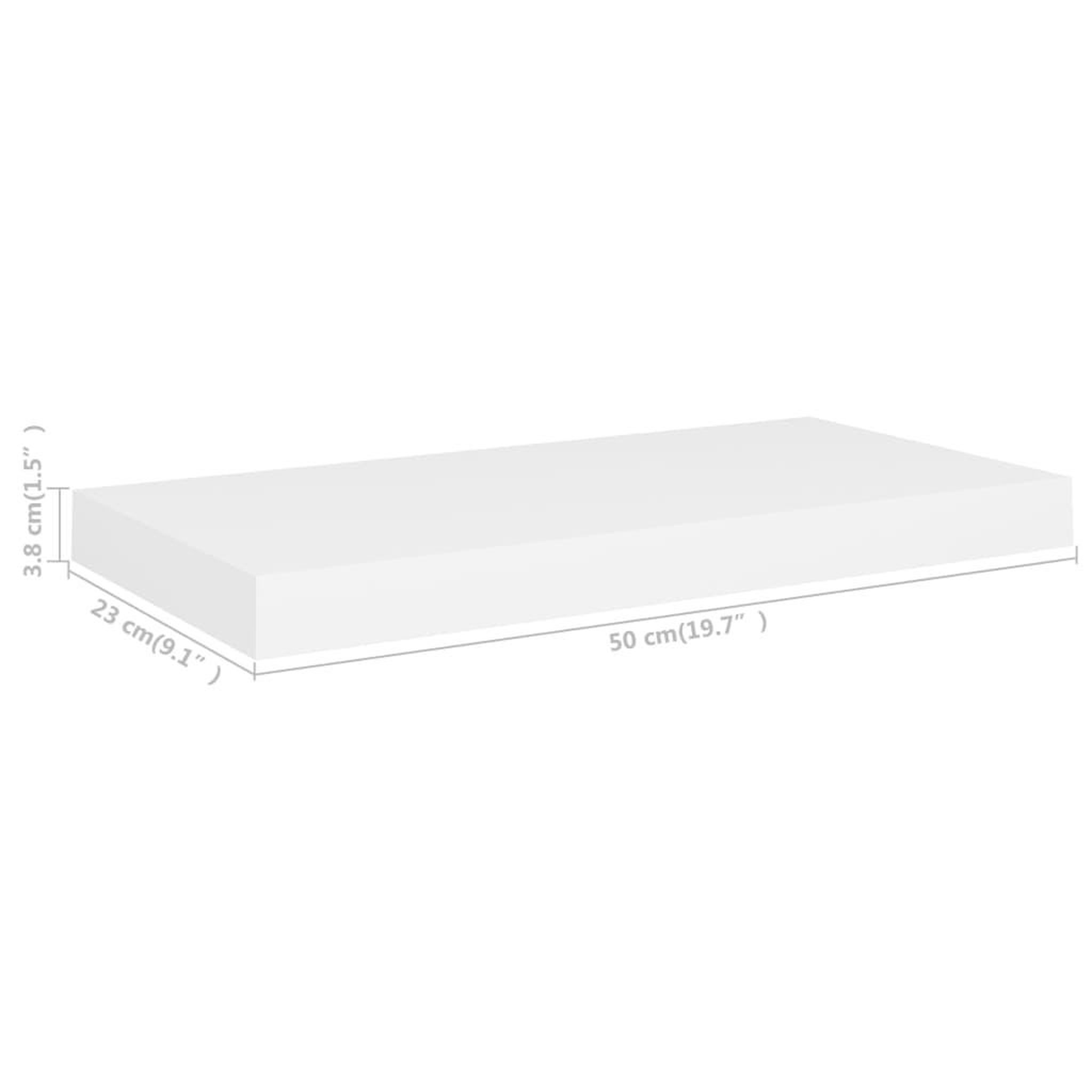 Voir la diapositive 6 : VIDAXL Etageres murales flottantes 4 pcs Blanc 50x23x3,8 cm MDF