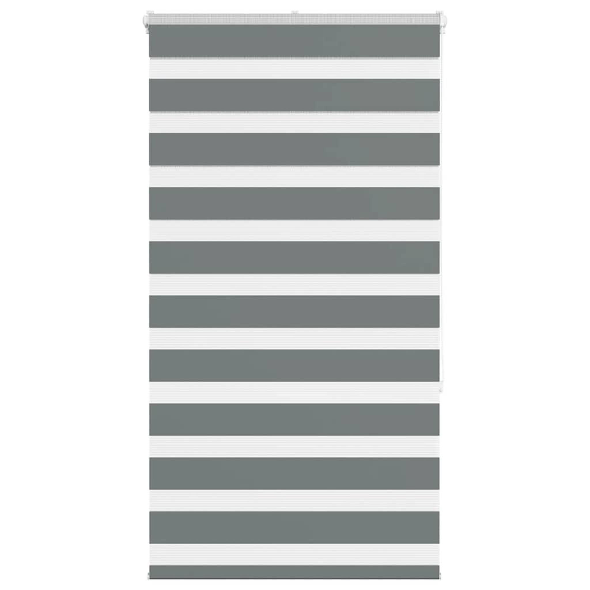 VIDAXL Store zebre gris fonce largeur du tissu 80,9 cm polyester