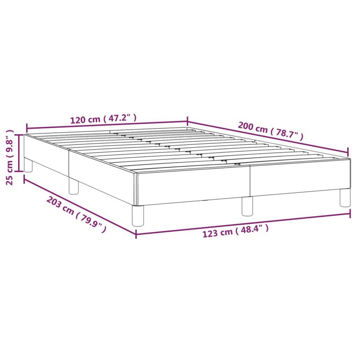 VIDAXL Cadre de lit sans matelas bleu 120x200 cm tissu