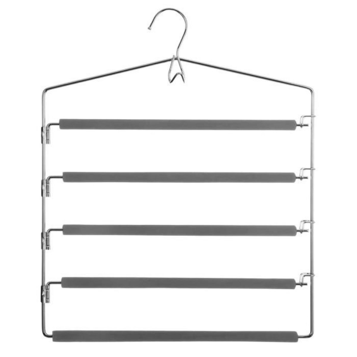 FIVE Cintre 5 Pantalons en Métal & Mousse  Eva  44cm Gris