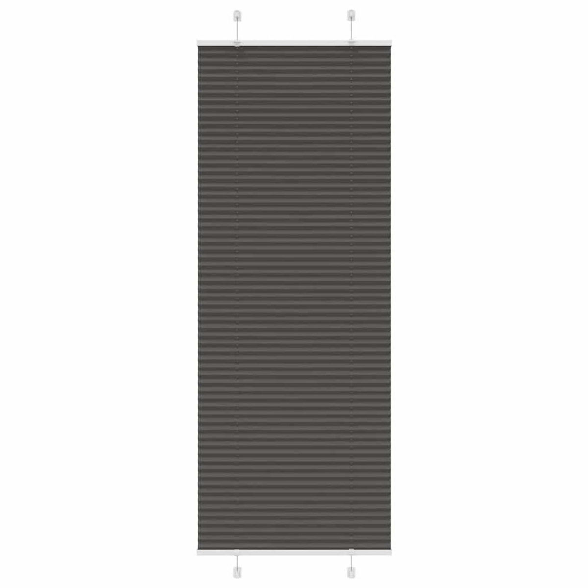 VIDAXL Store plisse noir 75x200 cm largeur du tissu 74,4 cm polyester