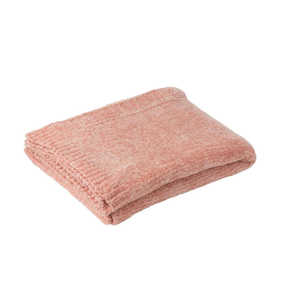 Paris Prix Plaid Uni Chenille  Bradly  130x170cm Rose Clair