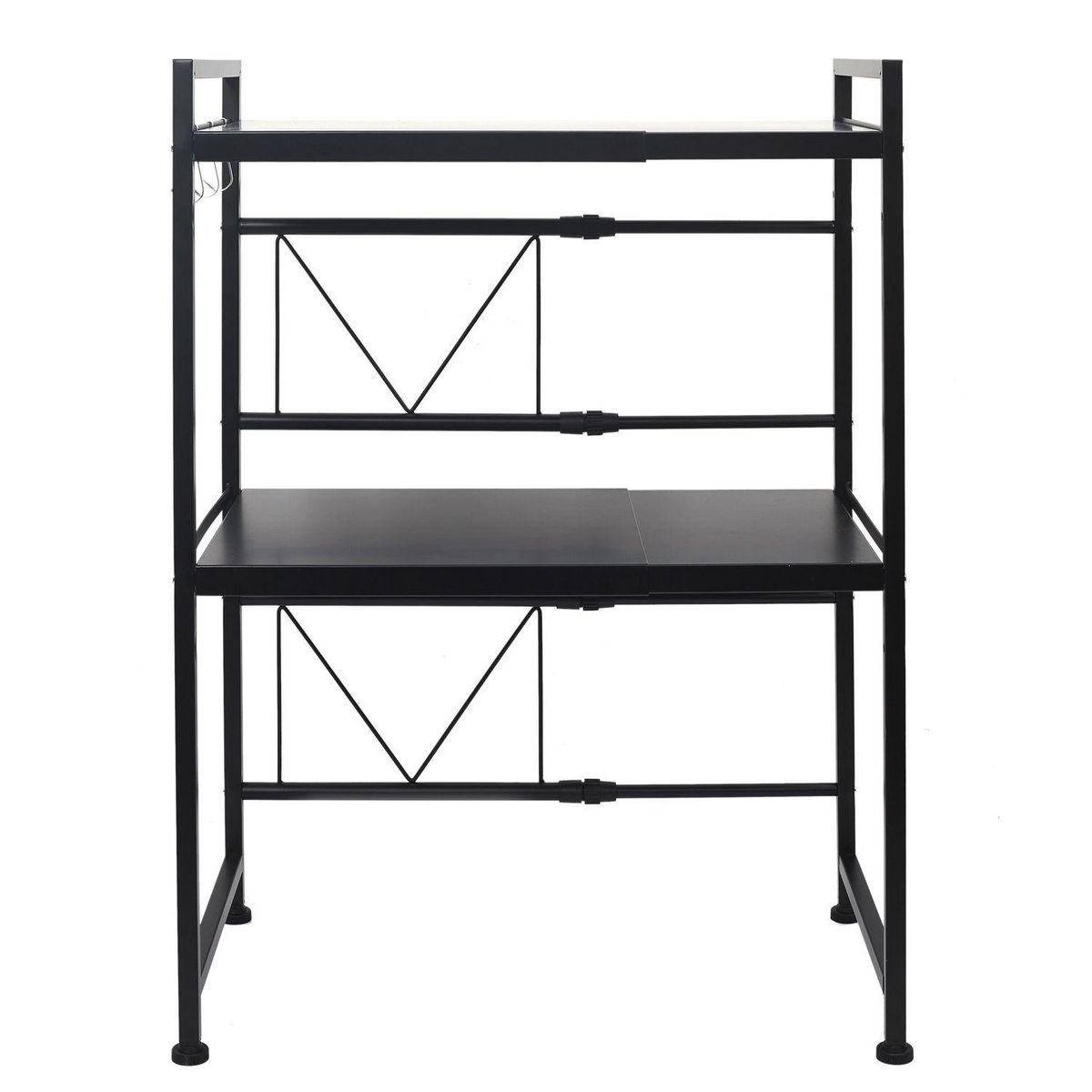 TOILINUX Organisateur pour Micro-Onde modulable et extensible avec 2 étagères - Noir