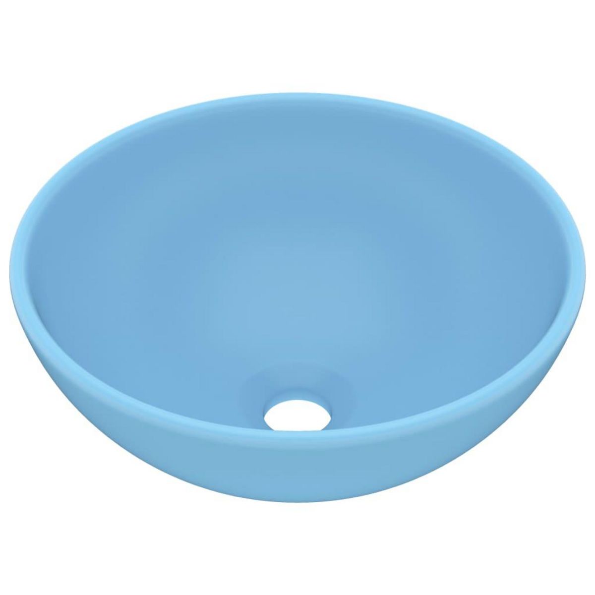 VIDAXL Lavabo rond de salle de bain Bleu clair mat 32,5x14cm Ceramique