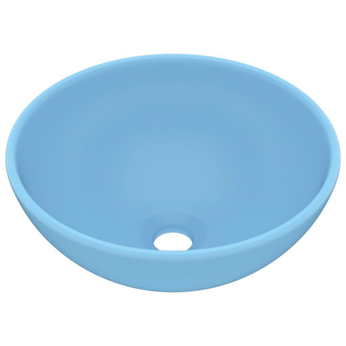 VIDAXL Lavabo rond de salle de bain Bleu clair mat 32,5x14cm Ceramique