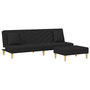Voir la diapositive 2 : VIDAXL Canape-lit a 2 places et oreillers et repose-pied noir tissu