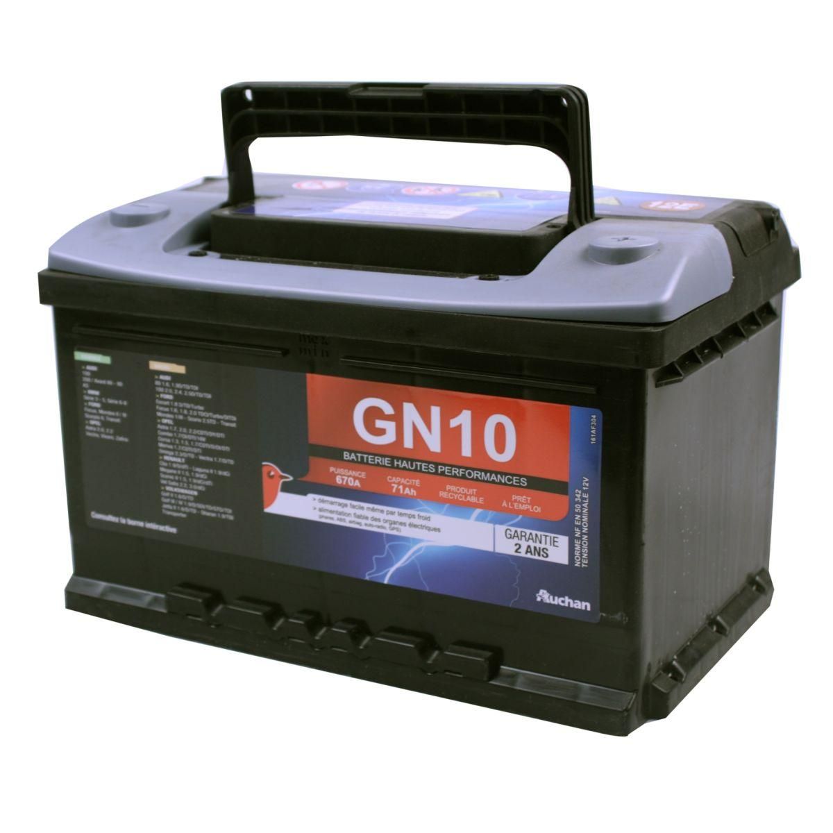 AUCHAN Batterie pour voiture GN10 540A 65Ah 