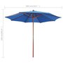 Voir la diapositive 6 : VIDAXL Parasol avec mat en bois 300x258 cm Bleu