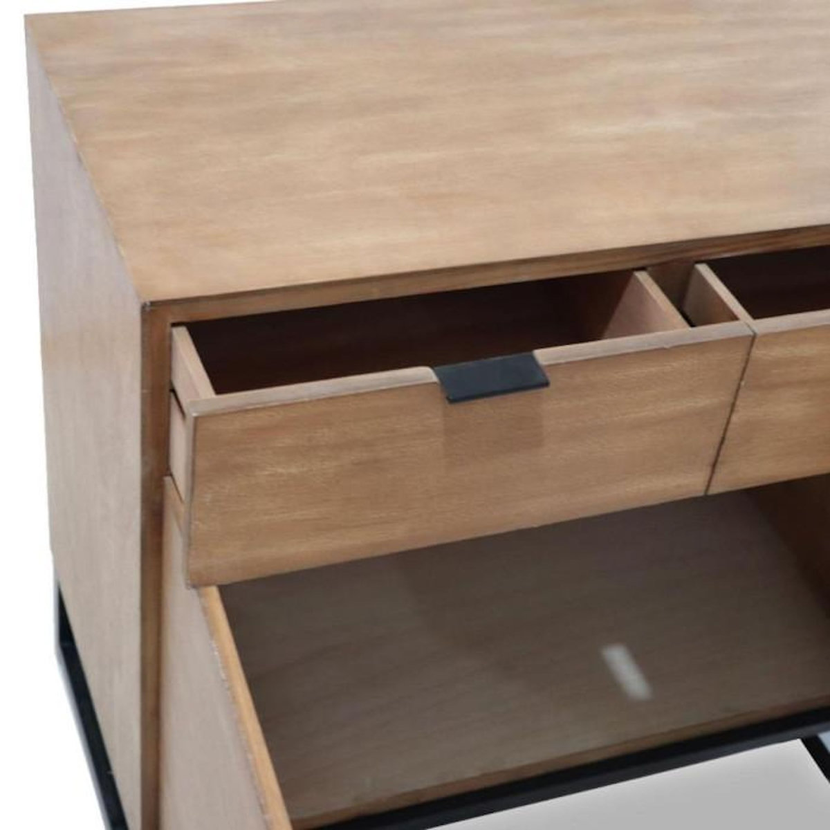 Paris Prix Commode 2 Tiroirs & 2 Portes  Bolta  79cm Chêne Clair