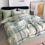 Voir la diapositive 2 : Home collection Parure housse de couette 3 pcs 240x220 cm en percale de coton 80 fils Althé