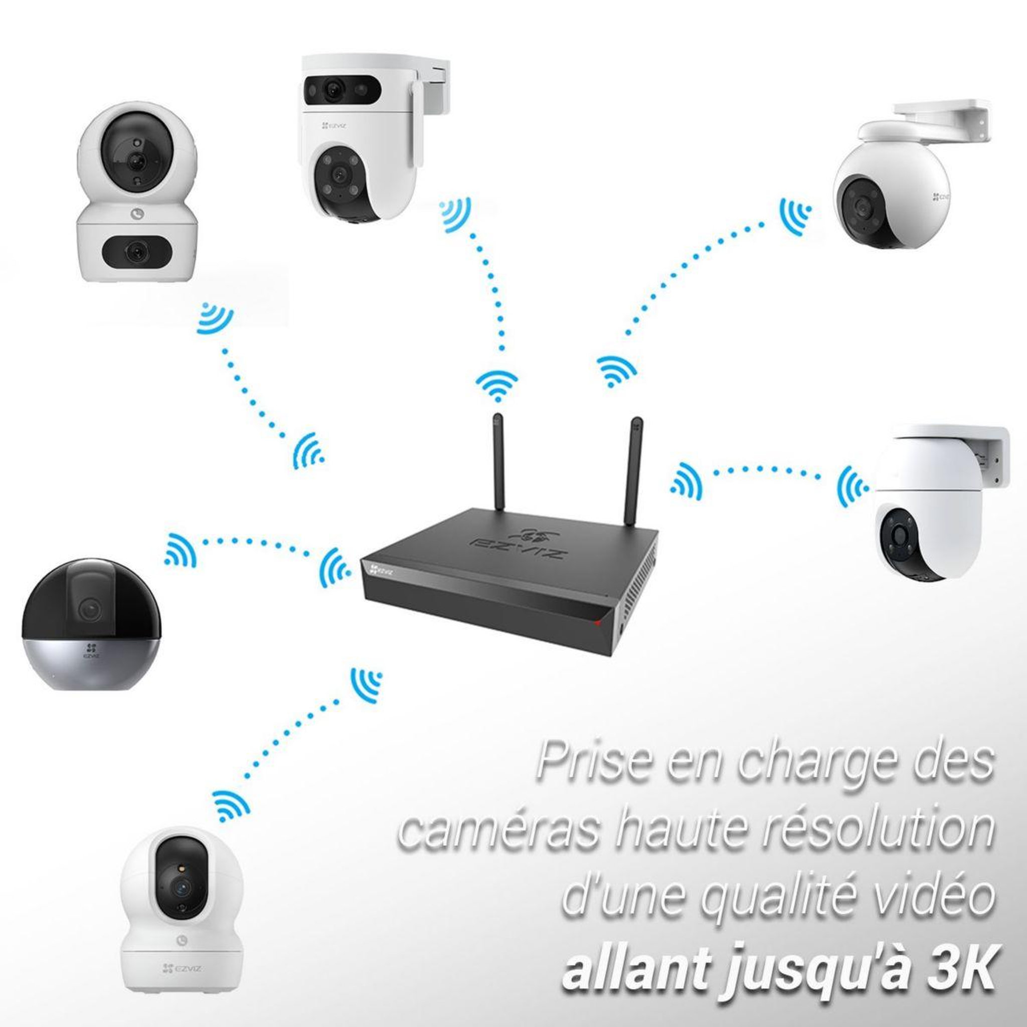 Voir la diapositive 2 : EZVIZ Caméra de surveillance NVR H5S+ 4 caméras extérieures H3C 2K+