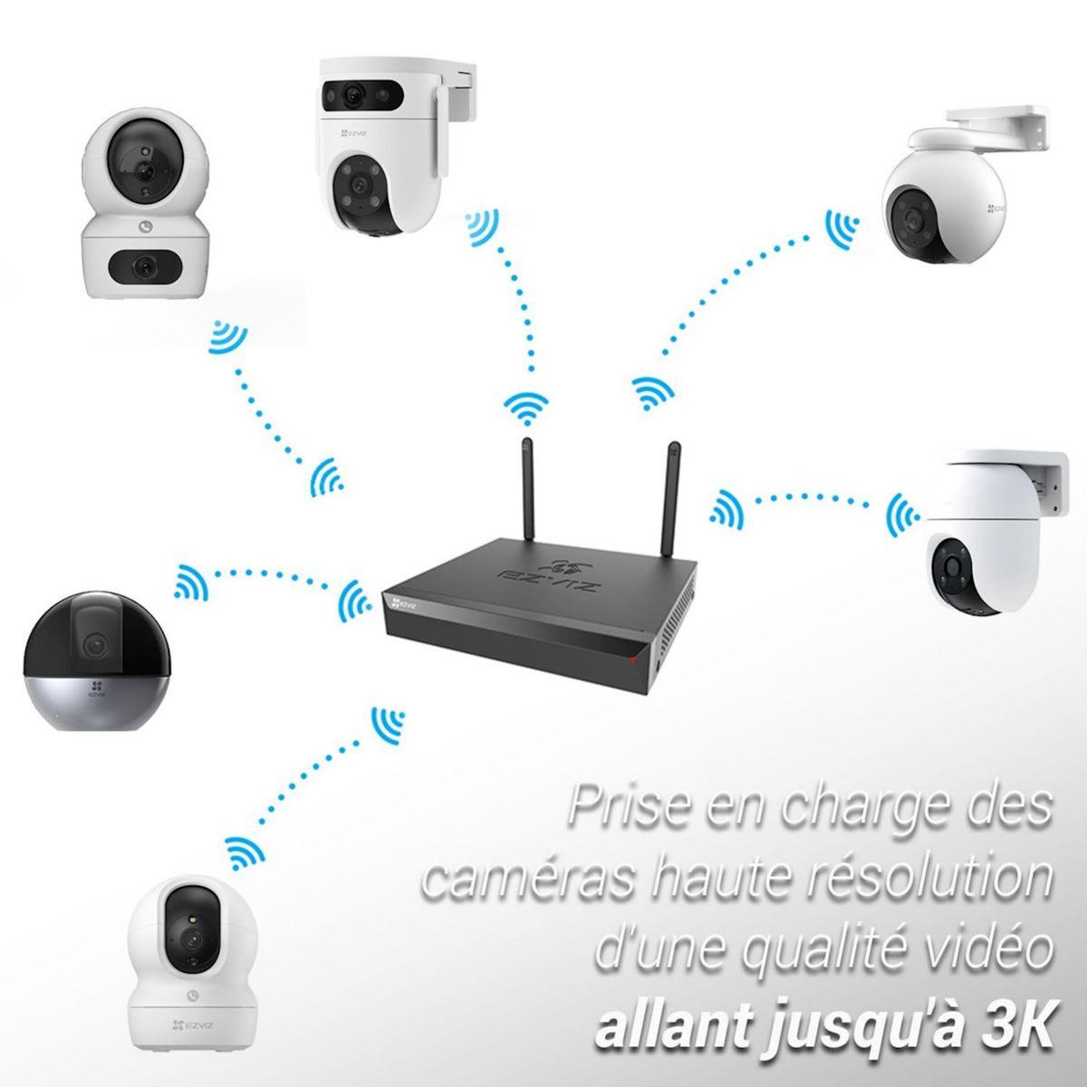EZVIZ Caméra de surveillance NVR H5S+ 4 caméras extérieures H3C 2K+