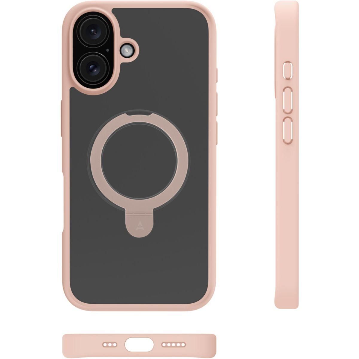ADEQWAT Coque iPhone 16 magnétique Rose avec support