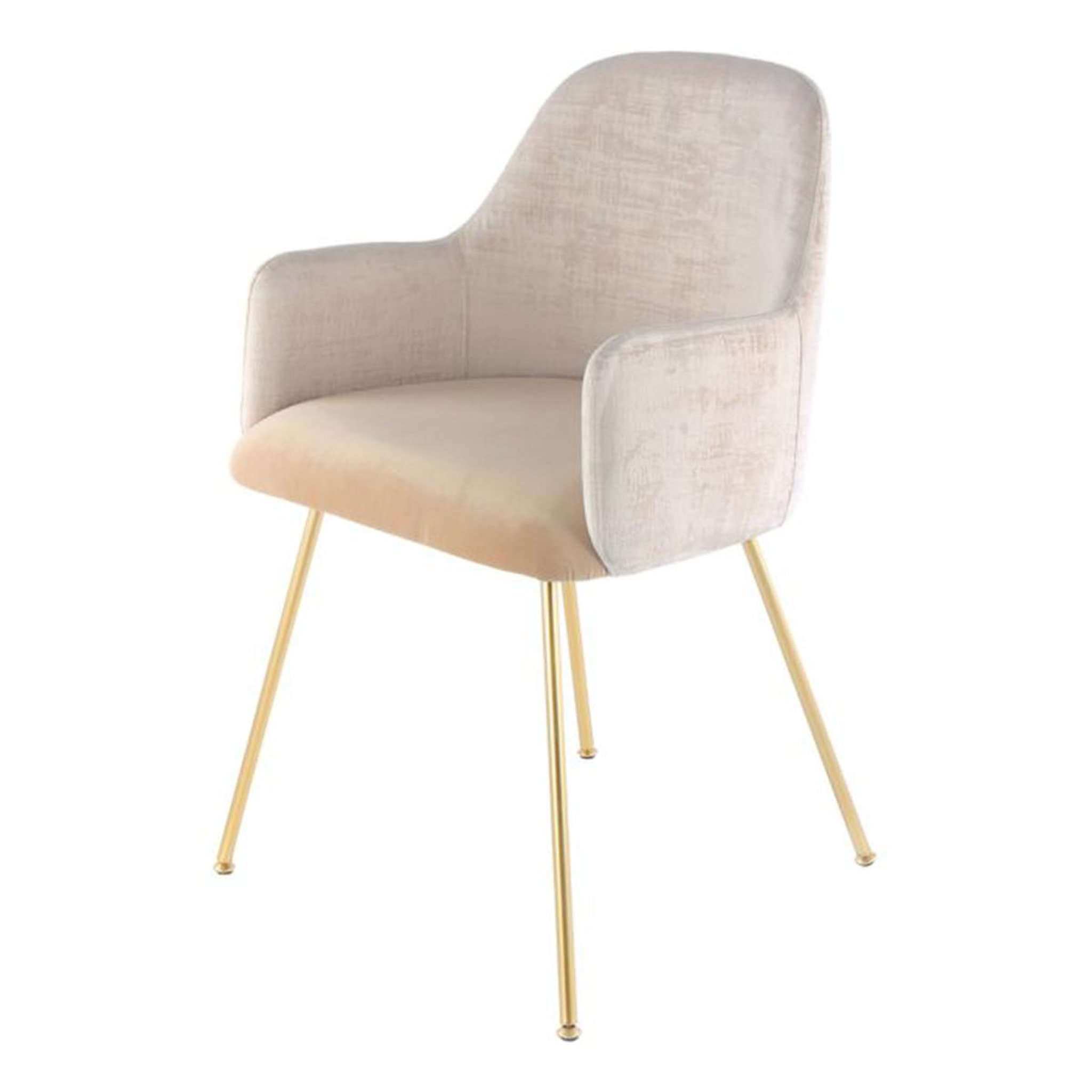 Paris Prix Chaise déco en velours  richard  85cm ivoire & beige