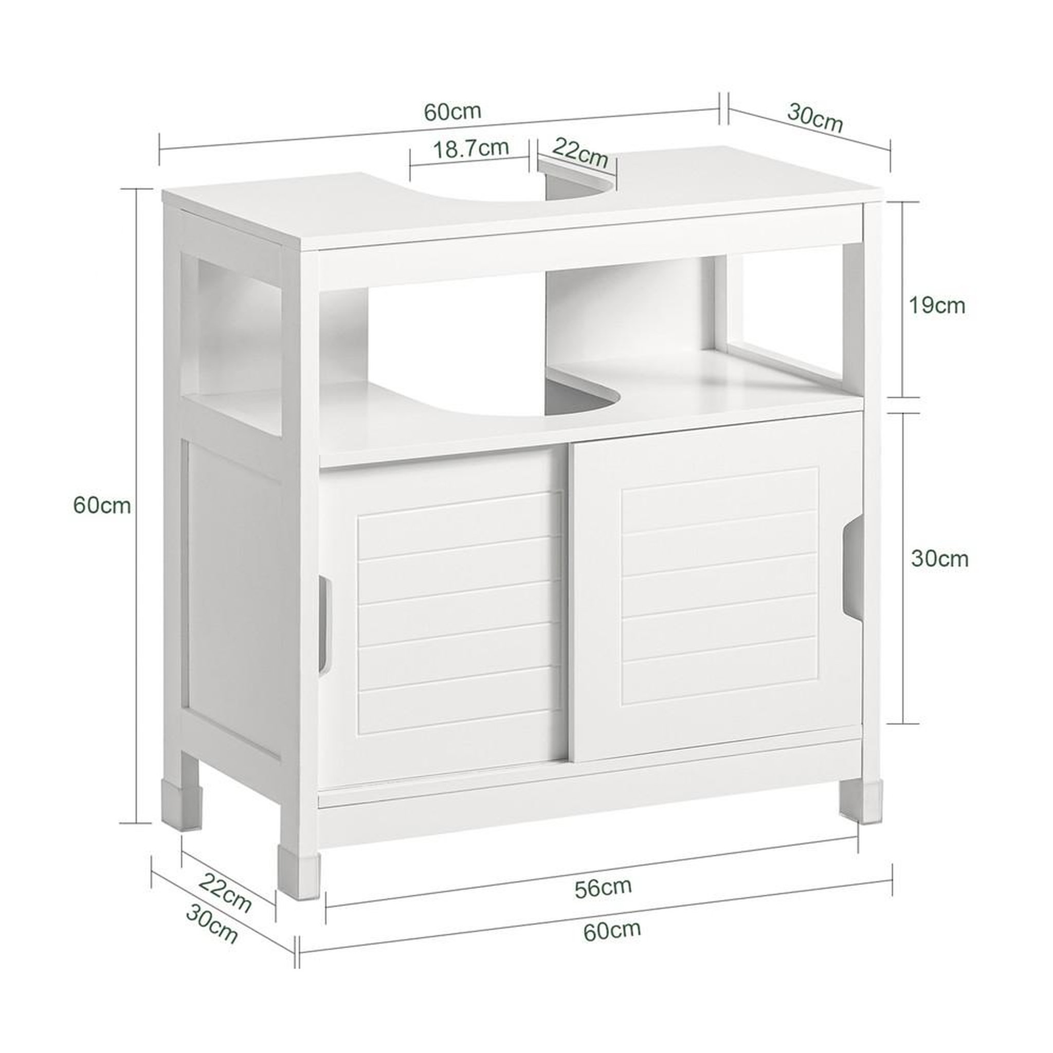 Voir la diapositive 3 : SOBUY SoBuy - Meuble Sous-vasque à deux portes - Moderne - FRG128-II