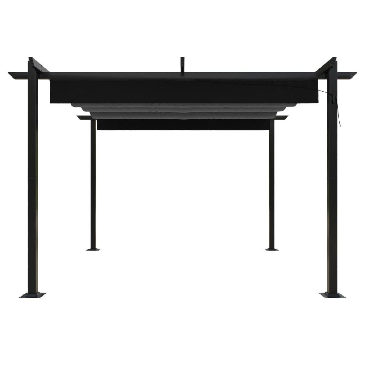VIDAXL Tonnelle de jardin avec toit retractable 3x3 m Anthracite