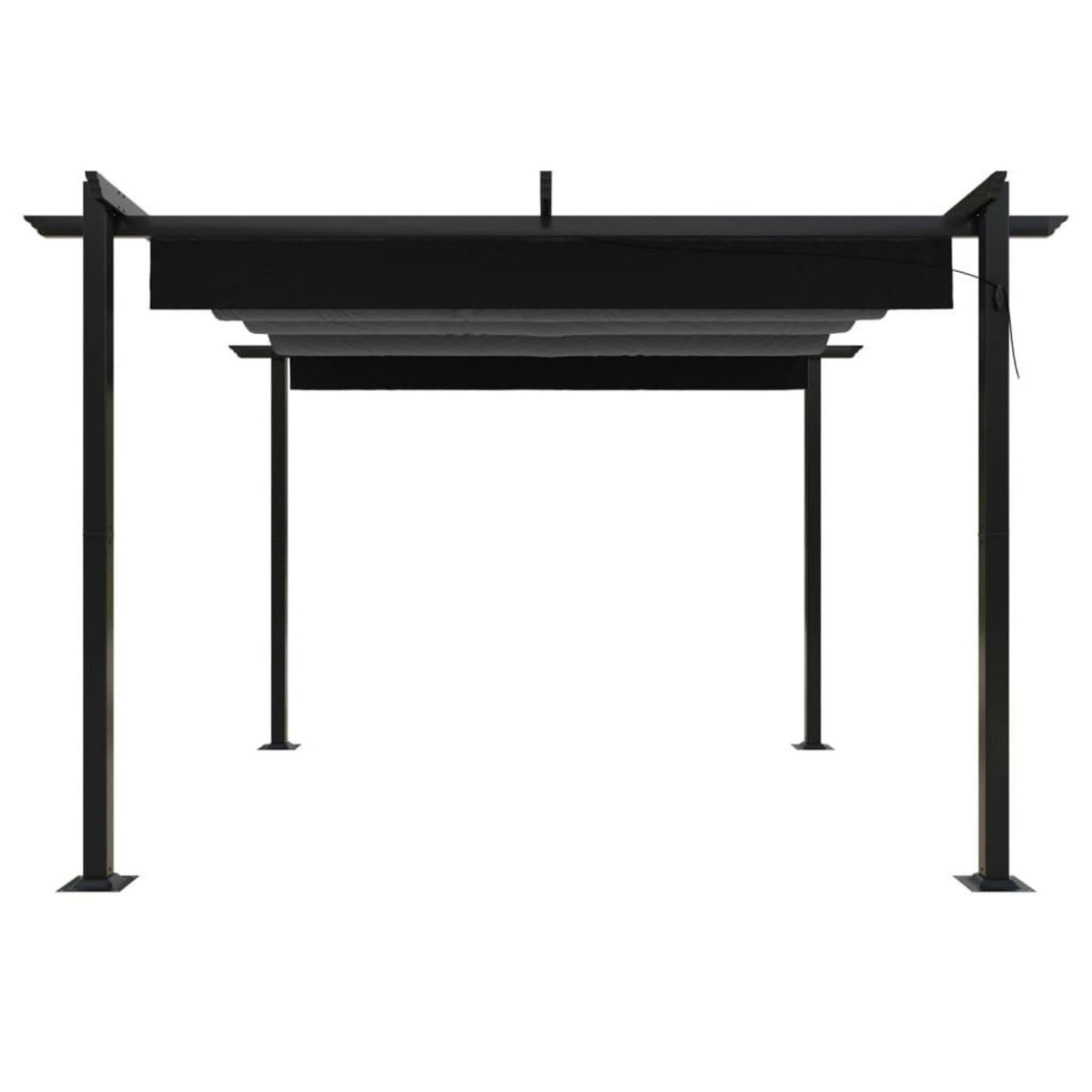 VIDAXL Tonnelle de jardin avec toit retractable 3x3 m Anthracite